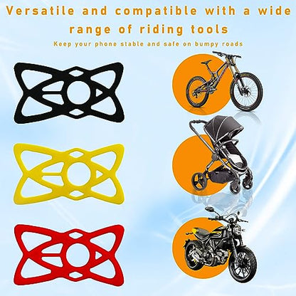 Ziciner 3 PCS Bike Phone Mount Holder Band, Elastic Smart Phone Security Silicone Strap for Motorcycle Bike Phone Mount, Universal Bike Accessories Replacement Parts for Most Cell-Phone (Style 2) - style: Style 2