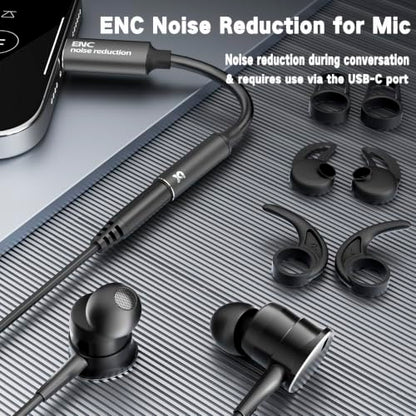 Wired Headphones Deep Bass with Noise-Canceling Mic Earphones In-Ear