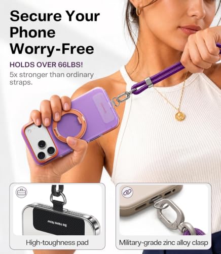 TORRAS Phone Lanyard Crossbody, Adjustable Neck Strap, Deep Purple - color: 10-deep Purple