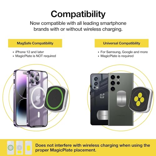 Scosche MP2WD-XTSP MagicMount Pro2 Magnetic Car Phone Holder - Ultimate Magnetic Car Mount for Windshield or Dashboard with Suction Cup - Compatible with MagSafe, iPhones, Galaxy, Pixel & Smartphones
