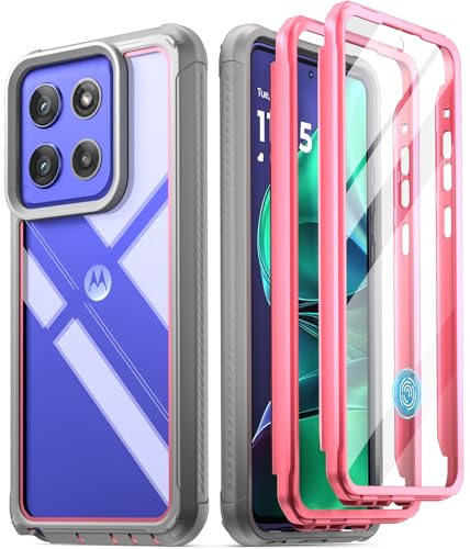 Poetic Guardian Case for Motorola Moto G Stylus 5G 2025 [Screen Protector Works with Fingerprint ID] [20 FT Mil-Grade Drop Tested], Full-Body Hybrid Shockproof Bumper Cover, Pink/Clear - color: Pink, size: Moto G Stylus 5G 2025