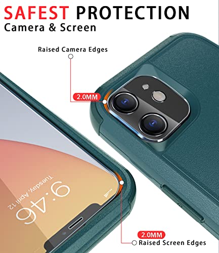 Diverbox for iPhone 11 Case [Shockproof] [Dropproof] [Tempered Glass Screen Protector],Heavy Duty Protection Phone Case Cover for Apple iPhone 11 (Dark Green-3in1) - color: Dark Green-3in1