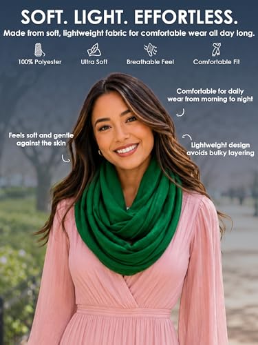 Pop Fashion Solid Color Hidden Zipper Pocket Scarf - Fashion Scarf for Women - All Seasons - color: Green
