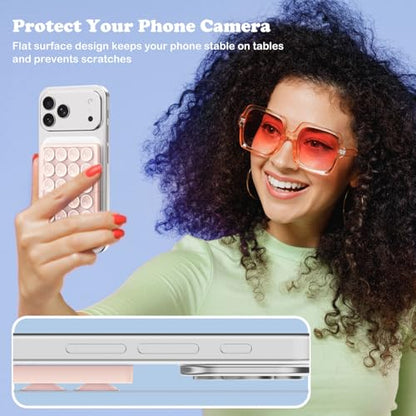 KADES MagSafe Phone Grip with 24 Suction Cups & Adjustable Stand - color: Light Pink