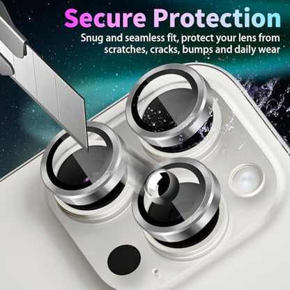 Camera Lens Protector for iPhone 16 Pro/16 Pro Max, Silver - color: Silver