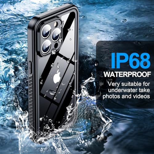 MOZOTER for iPhone 15 Pro Case Waterproof with Clear Sound | [IPX8 Underwater Case][Full Body Shockproof & Dropproof]Built-in Screen Protector for iPhone 15 Pro 6.1 inch-Black - size: For iPhone 15 Pro-6.1"