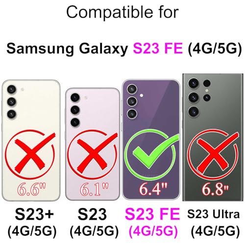 Wallet Case for Samsung Galaxy S23 FE, Gray Cube | Women Flip Folio Cover, Embossed PU Leather, Stand, Credit Card Holders Slots, Wrist Strap - color: 2