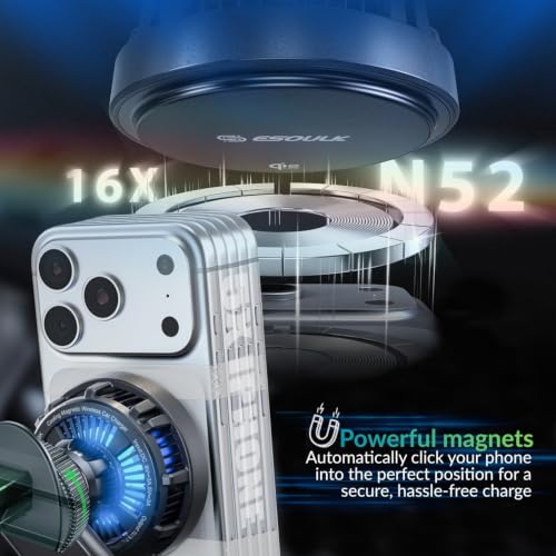 25W Cooling Magnetic Wireless Car Charger Air Vent Phone Holder