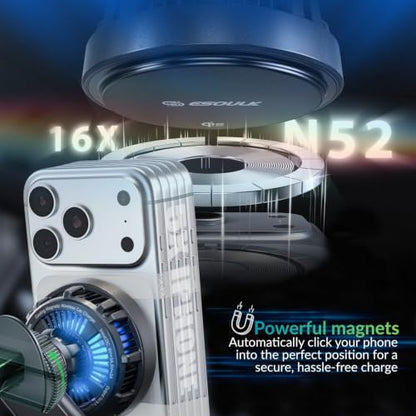 25W Cooling Magnetic Wireless Car Charger Air Vent Phone Holder
