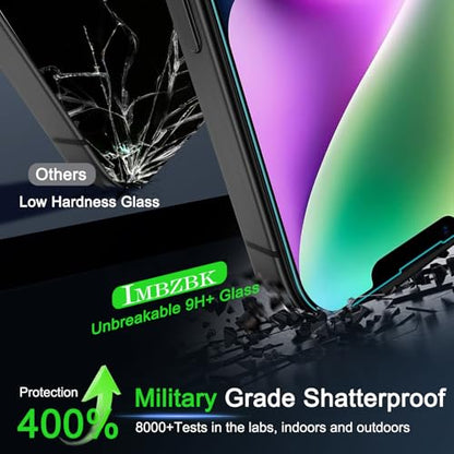 IMBZBK for iPhone 14 Screen Protector, Tempered Glass, 3+3 Pack - size: iPhone 14 6.1 inch