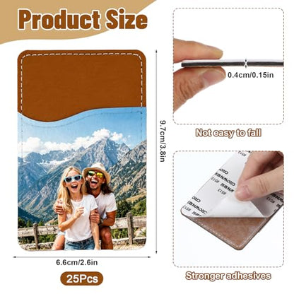 25 Pcs Sublimation Blank Phone Wallet PU Leather Phone Card Holder Transfer