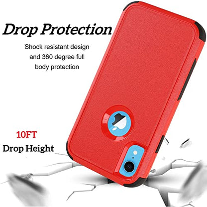 Co-Goldguard for iPhone XR Phone Case, [Shockproof] [Dropproof] Heavy Duty Protection Phone Case Cover, Scratch-Resistant Shell for iPhone XR, 6.1 inch, Red/Black - color: Red/Black