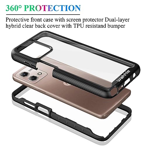 Compatible with Moto G Stylus 5G 2023 Case, Built in Screen Protector Full Body Shockproof Slim Fit Bumper Protective Phone Cover Men Women-Black/Clear - size: Moto G Stylus 5G 2023