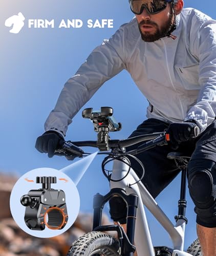 Viccux Motorcycle Phone Mount, Upgrade [Never Fall Off] [Heavy-Duty Clamp] Bike Phone Holder, 360° Rotatable Phone Holder for Bike Motorcycle Bicycle Scooter Compatible with Cellphones 4.7-6.8”