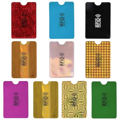 Shudyear Rfid Wallet Women Card Sleeves,Rfid Blocking Sleeves Card Holder,10pcs For Credit Card Protector Set Rfid Identity Card Protector Easily Into Your Wallet(colorful)