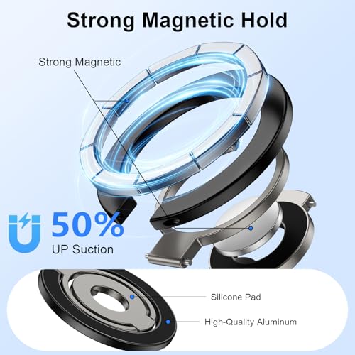 Magnetic Phone Ring Holder for Samsung Galaxy S26 S25 Ultra S25 S24 FE S24 - color: black