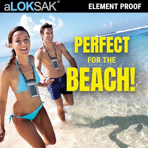 LOKSAK - aLOKSAK Waterproof Cellphone Dry Bags - Airtight Underwater Phone Pouch - Touch Screen Compatible - Diving Certified - size: 9 x 6 inch - 2 Pack