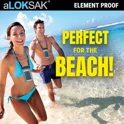 LOKSAK - aLOKSAK Waterproof Cellphone Dry Bags - Airtight Underwater Phone Pouch - Touch Screen Compatible - Diving Certified - size: 9 x 6 inch - 2 Pack