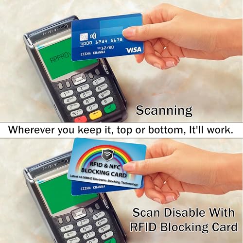 SaiTech IT 5 Pack RFID Blocking Card Protect Your Entire Wallet, Purse | Protect Cards from NFC Contactless Theft Wallet for Men & Women (Rainbow-Blue) - color: Rainbow