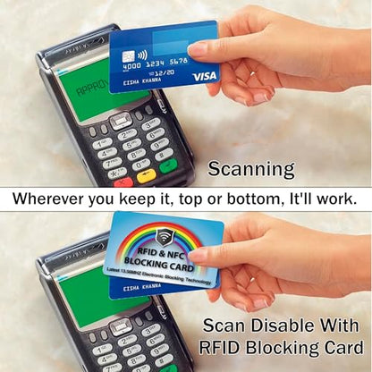 SaiTech IT 5 Pack RFID Blocking Card Protect Your Entire Wallet, Purse | Protect Cards from NFC Contactless Theft Wallet for Men & Women (Rainbow-Blue) - color: Rainbow