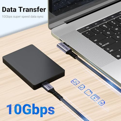 100W 1.5ft USB C Cable Right Angle, 2 Packs, 10Gbps Data Speed - size: 100w - 1.5ft, 1.5ft