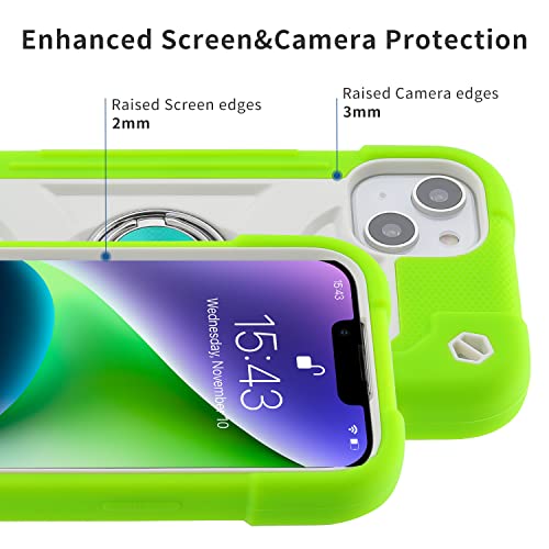 MARKILL Compatible with iPhone 14 Plus Case 6.7 Inch with 360 Degree Rotate Ring Stand, Military Grade Drop Protection Full Body Rugged Heavy Duty Protective Cover for iPhone 14 Plus - color: Guava, size: iPhone 14 Plus 6.7"