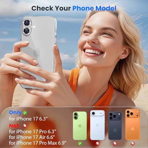 imluckies Glitter Camera Lens Protector for iPhone 17 6.3", [AR+AF] HD Clear Tempered Glass Lens Cover, 9H Scratch Resistant Individual Metal Shiny Ring, Case Friendly & Easy Install, Bling Silver - color: Bling Silver
