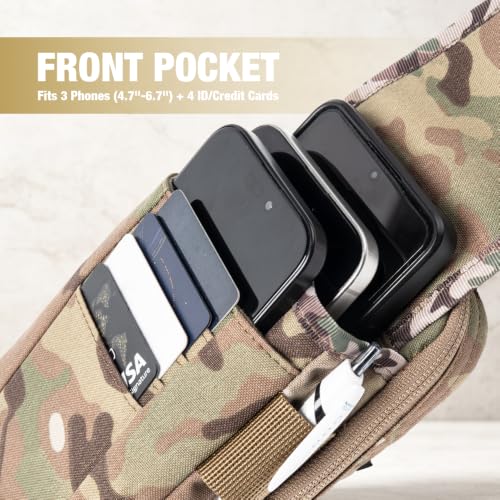 TSPRO MOLLE Phone Pouch, Tactical Smartphone Holder Belt Carry Outdoor - color: Multicam