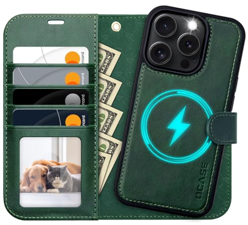 OCASE for iPhone 16 Pro Max Case Detachable Wallet Case with Card Holder, 2 in 1 Pu Leather Flip Folio with RFID Blocking Stand Wrist Strap Shockproof Phone Cover 6.9 Inch 2024, Blackish Green - color: Blackish Green, size: iPhone 16 Pro Max