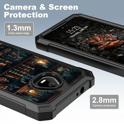 for Schok Volt Sv67q Sv67332 Case with Screen Protector, Military Grade Drop Protection, Dual Layer Hybrid Shockproof Protection TPU Phone Case for Schok Volt Sv67q, Hand Drawn Bookshelv - color: Hand Drawn Bookshelv