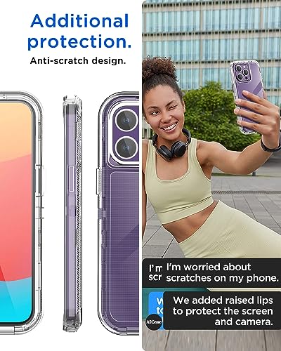 AICase Clear Case for iPhone 15 Pro Max,Heavy Duty Durable 3-Layer [Not Yellowing][Military Grade Drop Protection] Shockproof/DropProof Protective Cover for iPhone 15 ProMax Case - color: Clear
