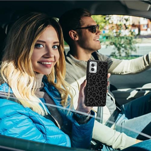 for Motorola Moto G Power 5G 2024 6.7" Wallet Case with Credit Card Holder, Shockproof Protective Kickstand Credit Card Slot Holder Flip Soft PU Leather Cover, Leopard Cow Print - color: Leopard Cow Print