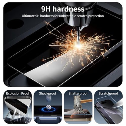 Screen Protector & Camera Lens Protector for Samsung Galaxy A16, Double Shatterproof HD Tempered Glass, 9H Hardness Anti-Scratch Impact-Protection Case-Friendly, 3 Pack Each - color: A16 Clear