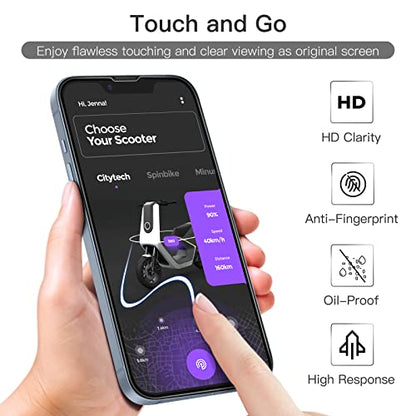 JETech Full-Coverage Screen Protector for iPhone 14/17e, 3-Pack | Black Edge Tempered Glass, Easy Installation Tool, HD Clear, Case-Friendly - size: iPhone 14/17e