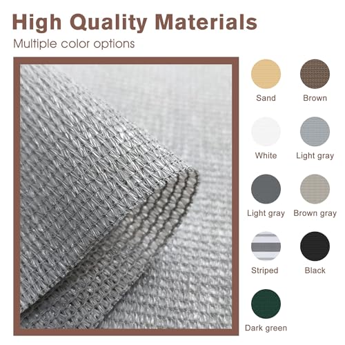 SUNNY GUARD 3' x 10' Balcony Privacy Screen, HDPE Patio Railing Cover Fence - color: Light Gray, size: 0 3' x 1 0'