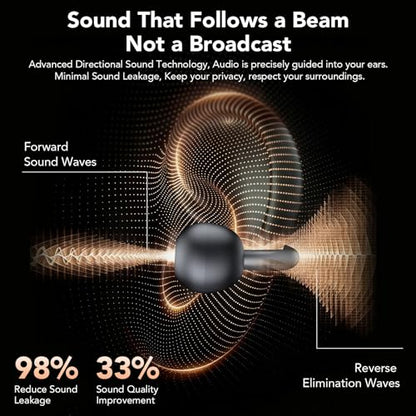 Clip on Earbuds Open Ear Wireless Bluetooth 5.4 Headphones with Noise Cancelling Mic, 48H Playtime Ear Buds,IP68 Waterproof, Comfortable for Small Ears (Light Black)