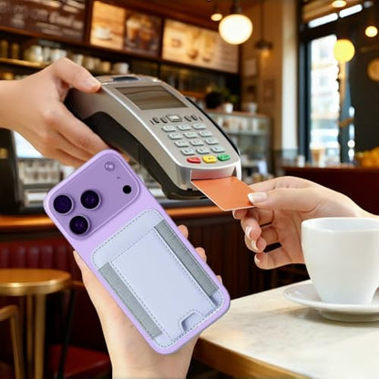 7 Cards Holder for MagSafe Wallet, Stronger Magnetic Wallet RFID Blocking for iPhone 17/16/15/14/13/12 and Pro Promax Series - color: Light purple elastic wallet