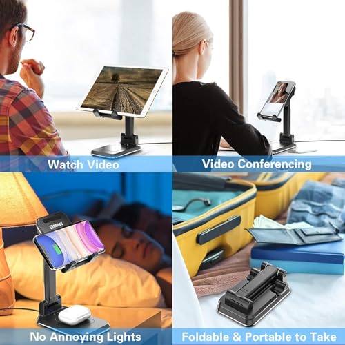 Dual 10W Wireless Charger Fast Foldable Compatible with ASUS Zenfone 11/12 Ultra, Stand 2-Coils Charging Pad Slim