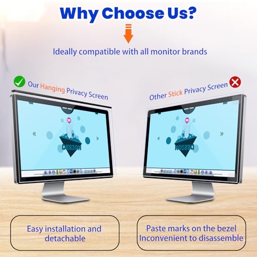 Removable Hanging 27" Monitor Blue Light Blocking Screen Protector
