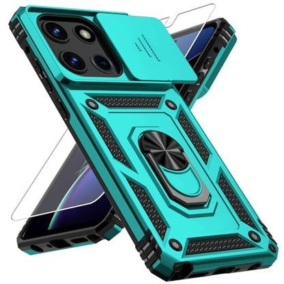 for Moto G Stylus 2025 Case with Camera Lens Cover, HD Screen Protector, 10 FT Military Grade Drop Protection, Magnetic Ring Holder Kickstand Protective Phone Case, Ice Green - color: Ice Green