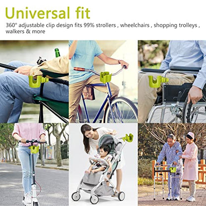 Suranew Cup Holder with Phone for Walker Wheelchair Stroller Black - color: Green