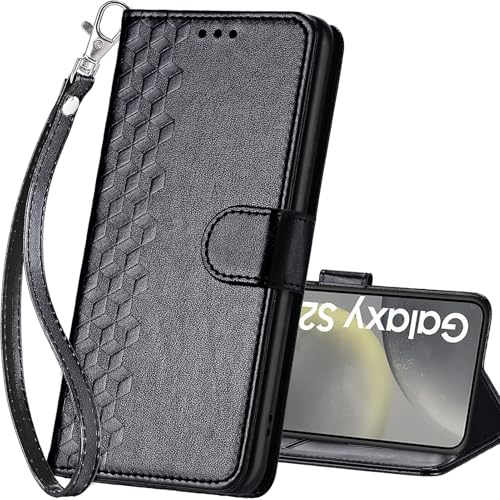 for Samsung Galaxy S25 Wallet case, Black-Cube | 3 Card Holders, Kickstand, Shockproof TPU Shell, PU Leather, Magnetic Closure, Protective Flip Folio Cover, Women - color: 4