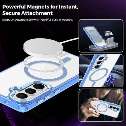 Lunivop for Samsung Galaxy s26 Case Hard [Compatible with Magsafe Wireless Charging] Yellowing Resistant Magnetic Cover Clear para S 26 6.3 '' 5G 2026 Rugged Best Phone Cases Light Blue - color: Light Blue, size: Compatible with Samsung Galaxy S26