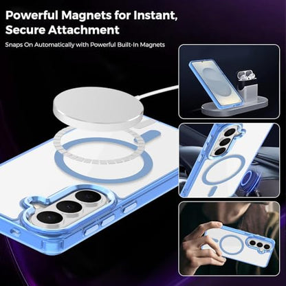 Lunivop for Samsung Galaxy s26 Case Hard [Compatible with Magsafe Wireless Charging] Yellowing Resistant Magnetic Cover Clear para S 26 6.3 '' 5G 2026 Rugged Best Phone Cases Light Blue - color: Light Blue, size: Compatible with Samsung Galaxy S26