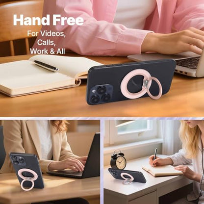 Jsoerpay Ultra-Thin Magnetic Phone Grip for MagSafe, Pink - color: Pink
