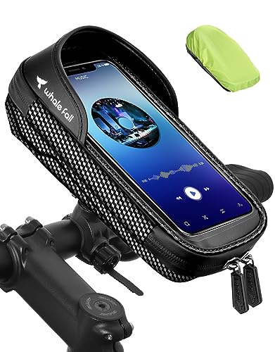 whale fall Bike Handlebar Bag, Bike Phone Holder, Fits Phones up to 7 in | Quick release mount, TPU touchscreen access, stable shockproof storage, waterproof design for commutes and long rides