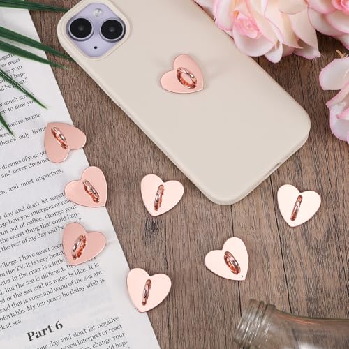 8pcs Heart Phone Charm Holder, 1inch Cell Phone Charm Hook - color: rose gold, size: 2.5cm