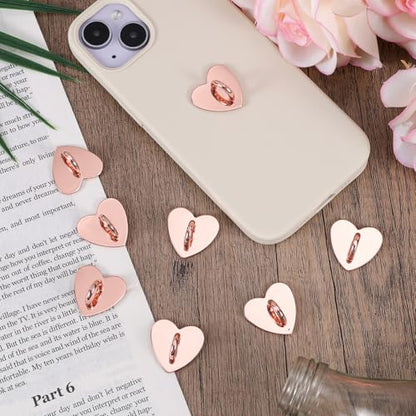 8pcs Heart Phone Charm Holder, 1inch Cell Phone Charm Hook - color: rose gold, size: 2.5cm