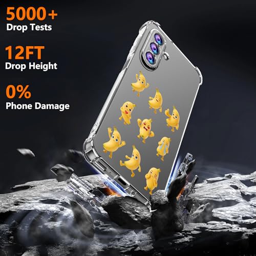Phone Case for Samsung Galaxy A17 5G Case, Samsung A17 5G Case with Tempered Glass Screen Protector, Soft Flexible TPU Slim Fit Shockproof Phone Cover for Women Men Girl Boy (Clear-Meme) - color: Clear-Meme