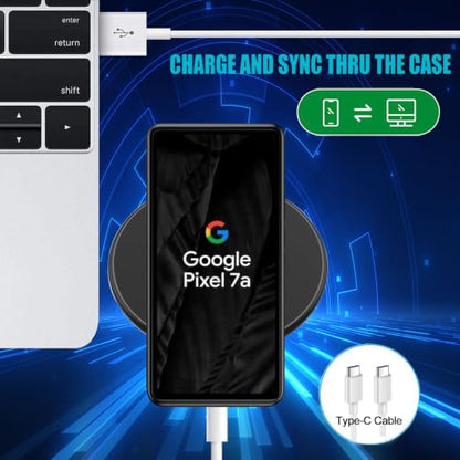 Battery Case for Pixel 7a, Upgraded 10000mAh Slim Rechargeable Portable Extended Battery Pack Supported Qi Wireless Charging Case Compatible with Pixel 7a (6.1 inch) Charging Case-Black - size: Pixel 7a